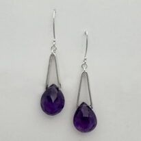 V-Bail Earrings with Amethyst by A & R Jewellery at The Avenue Gallery, a contemporary fine art gallery in Victoria, BC, Canada.