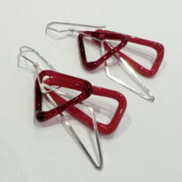 Geometric Earrings (Red) by Minori Takagi at The Avenue Gallery, a contemporary fine art gallery in Victoria, BC, Canada.
