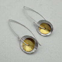 Brushed Silver & Vermeil Petals Earrings by Chi's Creations at The Avenue Gallery, a contemporary fine art gallery in Victoria, BC, Canada.