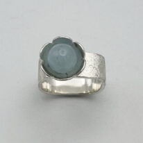 Large Square Band with Flower Set Aquamarine by Chi's Creations at The Avenue Gallery, a contemporary fine art gallery in Victoria, BC, Canada.