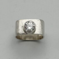 Large Square Band Ring with Cubic Zirconia by Chi's Creations at The Avenue Gallery, a contemporary fine art gallery in Victoria, BC, Canada.