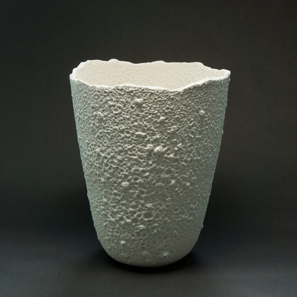 Univalve in White by Aileen Vantomme at The Avenue Gallery, a contemporary fine art gallery in Victoria, BC, Canada.