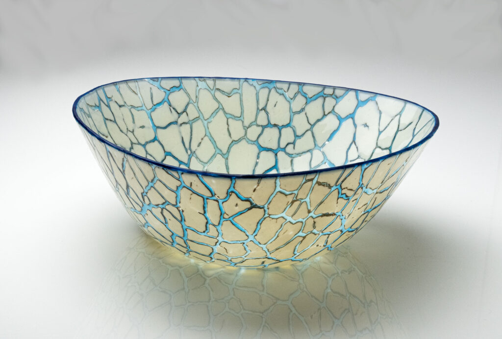 White Wonky Triangle Bowl by Bob Leatherbarrow at The Avenue Gallery, a contemporary fine art gallery in Victoria, BC, Canada.