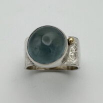 Large Square Ring with Aquamarine by Chi's Creations at The Avenue Gallery, a contemporary fine art gallery in Victoria, BC, Canada.