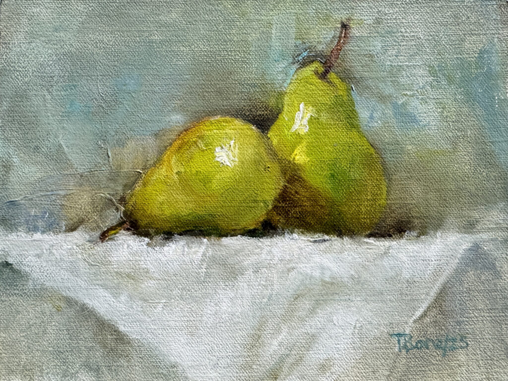 Une Paire De Poires by Tanya Bone at The Avenue Gallery, a contemporary fine art galley in Victoria, BC, Canada.