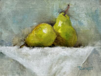 Une Paire De Poires by Tanya Bone at The Avenue Gallery, a contemporary fine art galley in Victoria, BC, Canada.