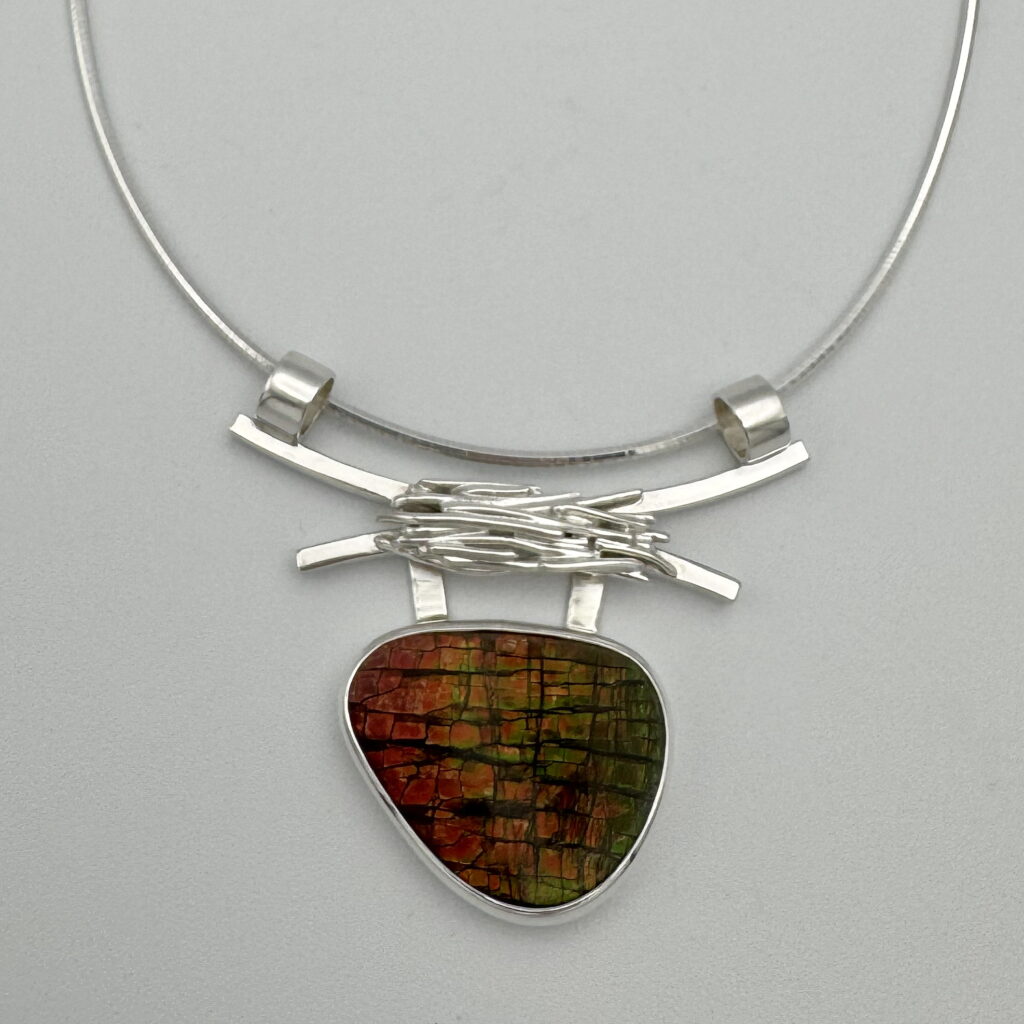 Twigs Pendant with Ammonite by A & R Jewellery at The Avenue Gallery, a contemporary fine art gallery in Victoria, BC, Canada.