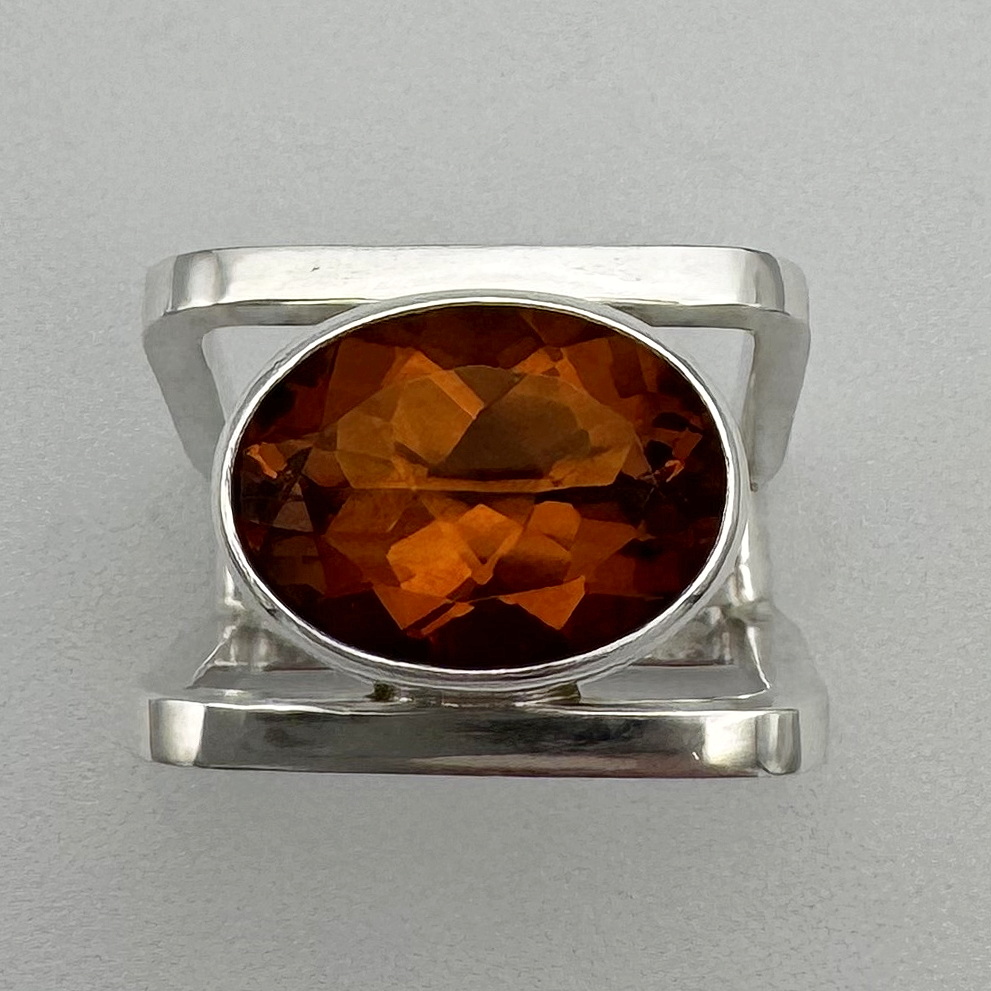Square Double Band Ring with Citrine by A & R Jewellery at The Avenue Gallery, a contemporary fine art gallery in Victoria, BC, Canada.
