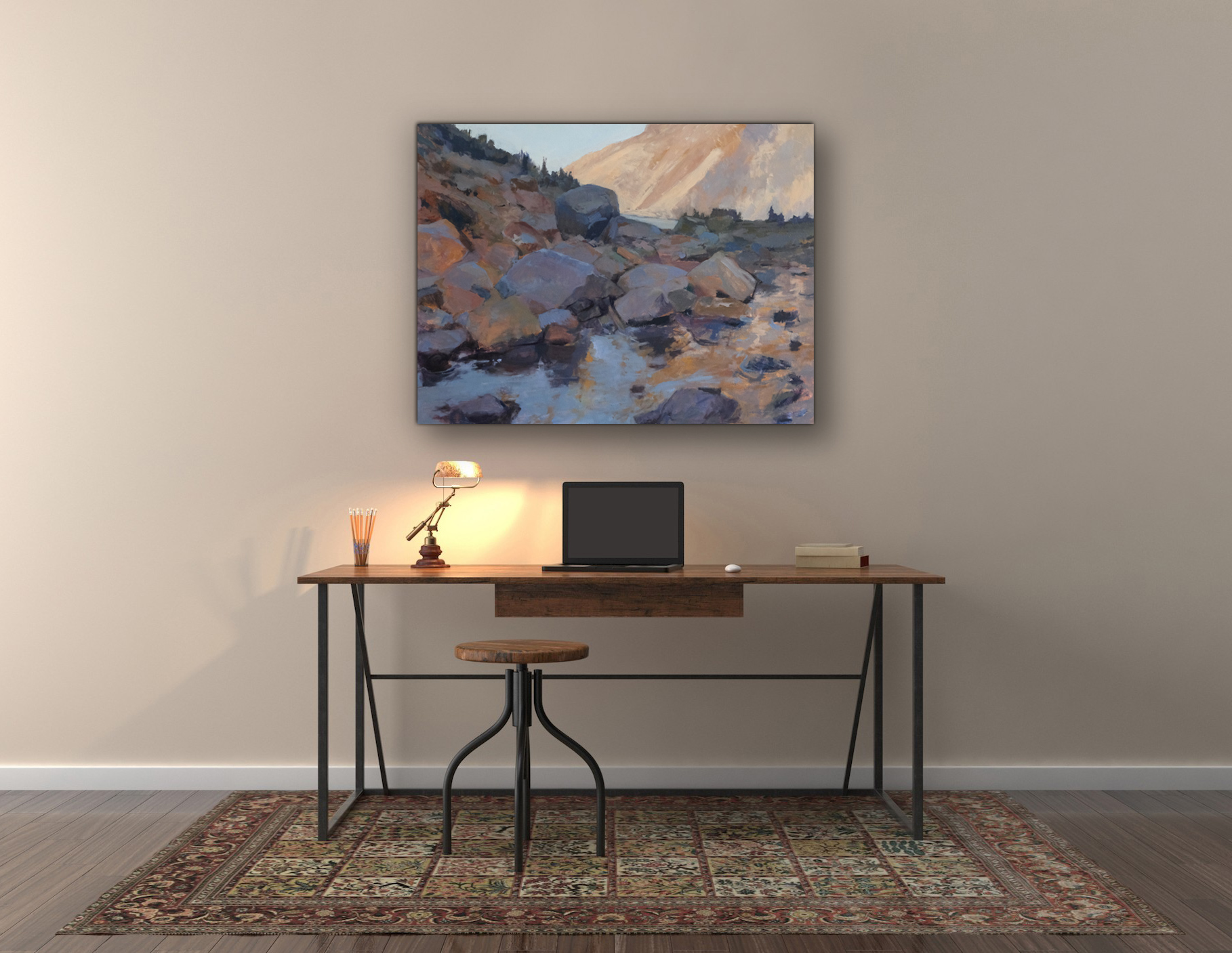 In The Shadow Of Mt Sarrail by Maria Josenhans at The Avenue Gallery, a contemporary fine art gallery in Victoria, BC, Canada.