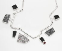 Pinolith, Black Jade & Garnet Necklace by Brenda Roy at The Avenue Gallery, a contemporary fine art gallery in Victoria, BC, Canada.