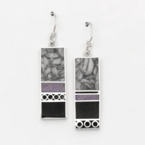 Pinolith, Black Jade & Purple Jade Earrings by Brenda Roy at The Avenue Gallery, a contemporary fine art gallery in Victoria, BC, Canada.