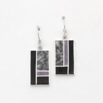Pinolith, Black Jade & Purple Jade Earrings by Brenda Roy at The Avenue Gallery, a contemporary fine art gallery in Victoria, BC, Canada.