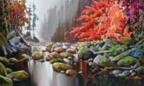 Autumn Scenery in the Valley by Bi Yuan Cheng at The Avenue Gallery, a contemporary fine art gallery in Victoria, BC, Canada.