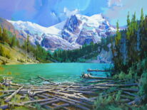 Joffre Lake by Bi Yuan Cheng at The Avenue Gallery, a contemporary fine art gallery in Victoria, BC, Canada.
