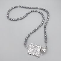 Long Grey Pearl Necklace by Barbara Adams at The Avenue Gallery, a contemporary fine art gallery in Victoria, BC, Canada.