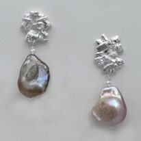 Natural Baroque Pearl Earrings by Barbara Adams at The Avenue Gallery, a contemporary fine art gallery in Victoria, BC, Canada.