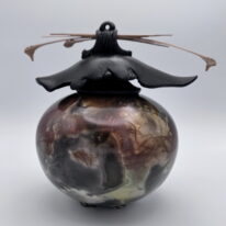 Small Round Vase with Top by Geoff Searle at The Avenue Gallery, a contemporary fine art gallery in Victoria, BC, Canada.