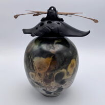 Medium Round Vase with Top by Geoff Searle at The Avenue Gallery, a contemporary fine art gallery in Victoria, BC, Canada.