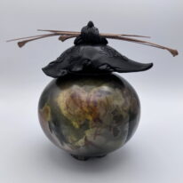 Small Round Vase with Top by Geoff Searle at The Avenue Gallery, a contemporary fine art gallery in Victoria, BC, Canada.