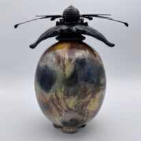 Medium Round Vase with Top by Geoff Searle at The Avenue Gallery, a contemporary fine art gallery in Victoria, BC, Canada.