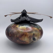 Big Oval Vase with Top by Geoff Searle at The Avenue Gallery, a contemporary fine art gallery in Victoria, BC, Canada.