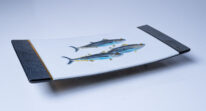 Three Albacore Tuna Sushi Dish by Bob Leatherbarrow at The Avenue Gallery, a contemporary fine art gallery in Victoria, BC, Canada.