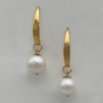 Freshwater Pearl & Gold-Plated Earrings by Val Nunns at The Avenue Gallery, a contemporary fine art gallery in Victoria, BC, Canada.