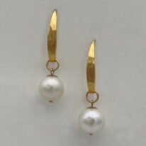 Freshwater Pearl & Gold-Plated Earrings by Val Nunns at The Avenue Gallery, a contemporary fine art gallery in Victoria, BC, Canada.