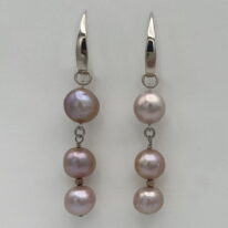 Edison Pearl & Sterling Silver Earrings by Val Nunns at The Avenue Gallery, a contemporary fine art gallery in Victoria, BC, Canada.
