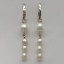 White Freshwater Pearl & Sterling Silver Earrings by Val Nunns at The Avenue Gallery, a contemporary fine art gallery in Victoria, BC, Canada.