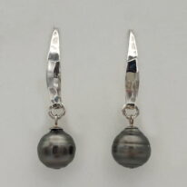 Tahitian Pearl and Sterling Silver Earrings by Val Nunns at The Avenue Gallery, a contemporary fine art gallery in Victoria, BC, Canada.