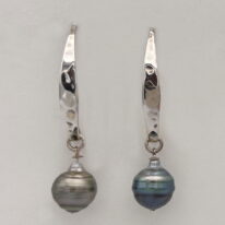 Tahitian Pearl and Sterling Silver Earrings by Val Nunns at The Avenue Gallery, a contemporary fine art gallery in Victoria, BC, Canada.