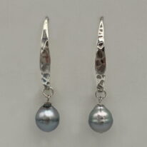 Tahitian Pearl and Sterling Silver Earrings by Val Nunns at The Avenue Gallery, a contemporary fine art gallery in Victoria, BC, Canada.