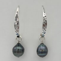 Tahitian Pearl and Sterling Silver Earrings by Val Nunns at The Avenue Gallery, a contemporary fine art gallery in Victoria, BC, Canada.