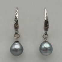 Tahitian Pearl and Sterling Silver Earrings by Val Nunns at The Avenue Gallery, a contemporary fine art gallery in Victoria, BC, Canada.
