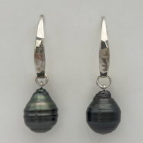 Tahitian Pearl and Sterling Silver Earrings by Val Nunns at The Avenue Gallery, a contemporary fine art gallery in Victoria, BC, Canada.