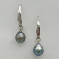 Tahitian Pearl and Sterling Silver Earrings by Val Nunns at The Avenue Gallery, a contemporary fine art gallery in Victoria, BC, Canada.