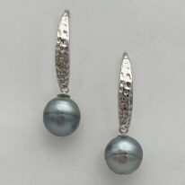 Tahitian Pearl and Sterling Silver Earrings by Val Nunns at The Avenue Gallery, a contemporary fine art gallery in Victoria, BC, Canada.