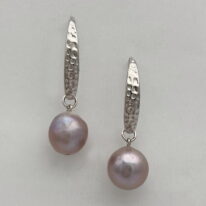 Edison Pearl & Sterling Silver Earrings by Val Nunns at The Avenue Gallery, a contemporary fine art gallery in Victoria, BC, Canada.