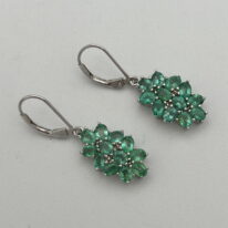 Emerald & Sterling Silver Earrings by Val Nunns at The Avenue Gallery, a contemporary fine art gallery in Victoria, BC, Canada.