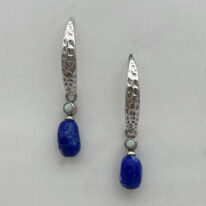 Lapis, Opal & Sterling Silver Earrings by Val Nunns at The Avenue Gallery, a contemporary fine art gallery in Victoria, BC, Canada.