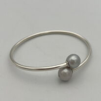 Sterling Silver Flex Bracelet with Freshwater Pearls by Val Nunns at The Avenue Gallery, a contemporary fine art gallery in Victoria, BC, Canada.