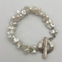 Freshwater Pearl Bracelet with Sterling Silver Clasp by Val Nunns at The Avenue Gallery, a contemporary fine art gallery in Victoria, BC, Canada.