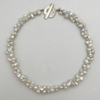 Freshwater Pearl Necklace with Sterling Silver Clasp by Val Nunns at The Avenue Gallery, a contemporary fine art gallery in Victoria, BC, Canada.