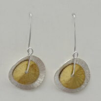 Brushed Silver & Vermeil Petals Earrings by Chi's Creations at The Avenue Gallery, a contemporary fine art gallery in Victoria, BC, Canada.