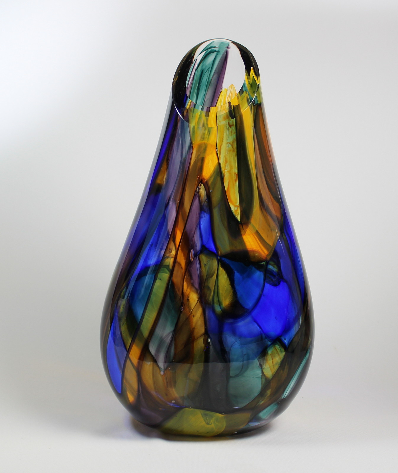 Stained Glass (Front Cut) Vase by Guy Hollington at The Avenue Gallery, a contemporary fine art gallery in Victoria, BC, Canada.