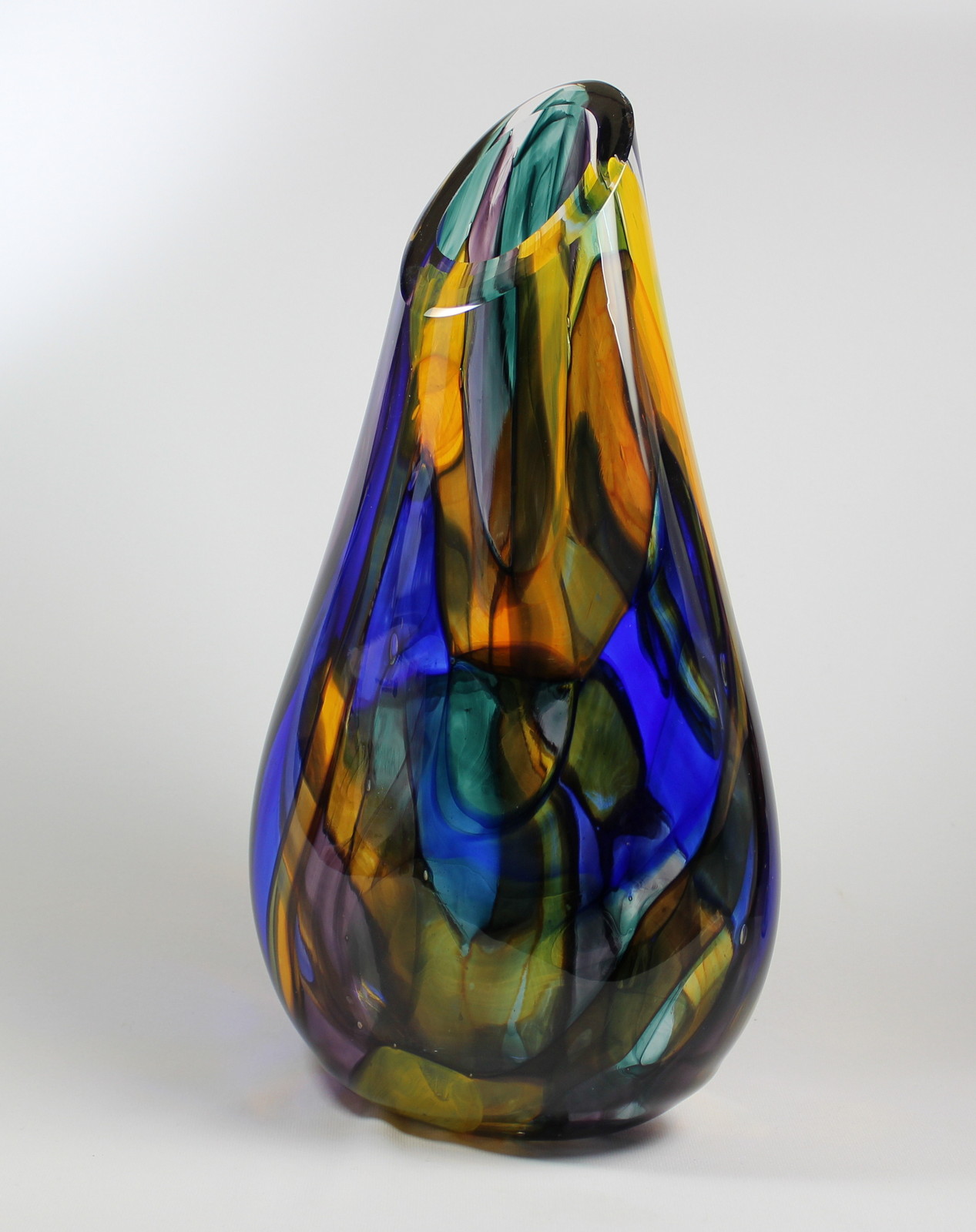 Stained Glass (Front Cut) Vase by Guy Hollington at The Avenue Gallery, a contemporary fine art gallery in Victoria, BC, Canada.