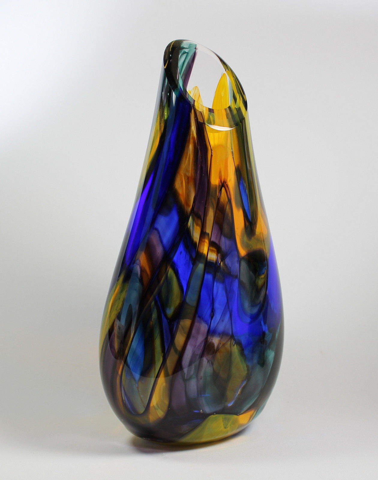 Stained Glass (Front Cut) Vase by Guy Hollington at The Avenue Gallery, a contemporary fine art gallery in Victoria, BC, Canada.