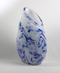 White with Mixed Blues Vase by Guy Hollington at The Avenue Gallery, a contemporary fine art gallery in Victoria, BC, Canada.