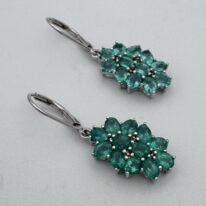 Emerald & Sterling Silver Earrings by Val Nunns at The Avenue Gallery, a contemporary fine art gallery in Victoria, BC, Canada.